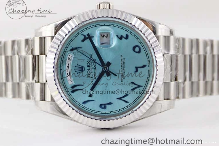 Good Copy Rolex Watches Steel Ice 40mm Best TWF 1:1 2357 SS Arabic A Comfortable Bracelet Edition 904L on Day SS Blue Date Dial 0118